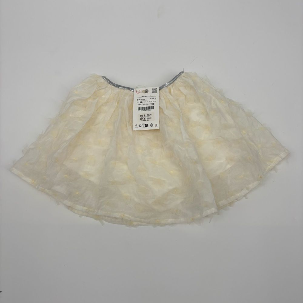 Zara | NWT | Cream Tulle Skirt